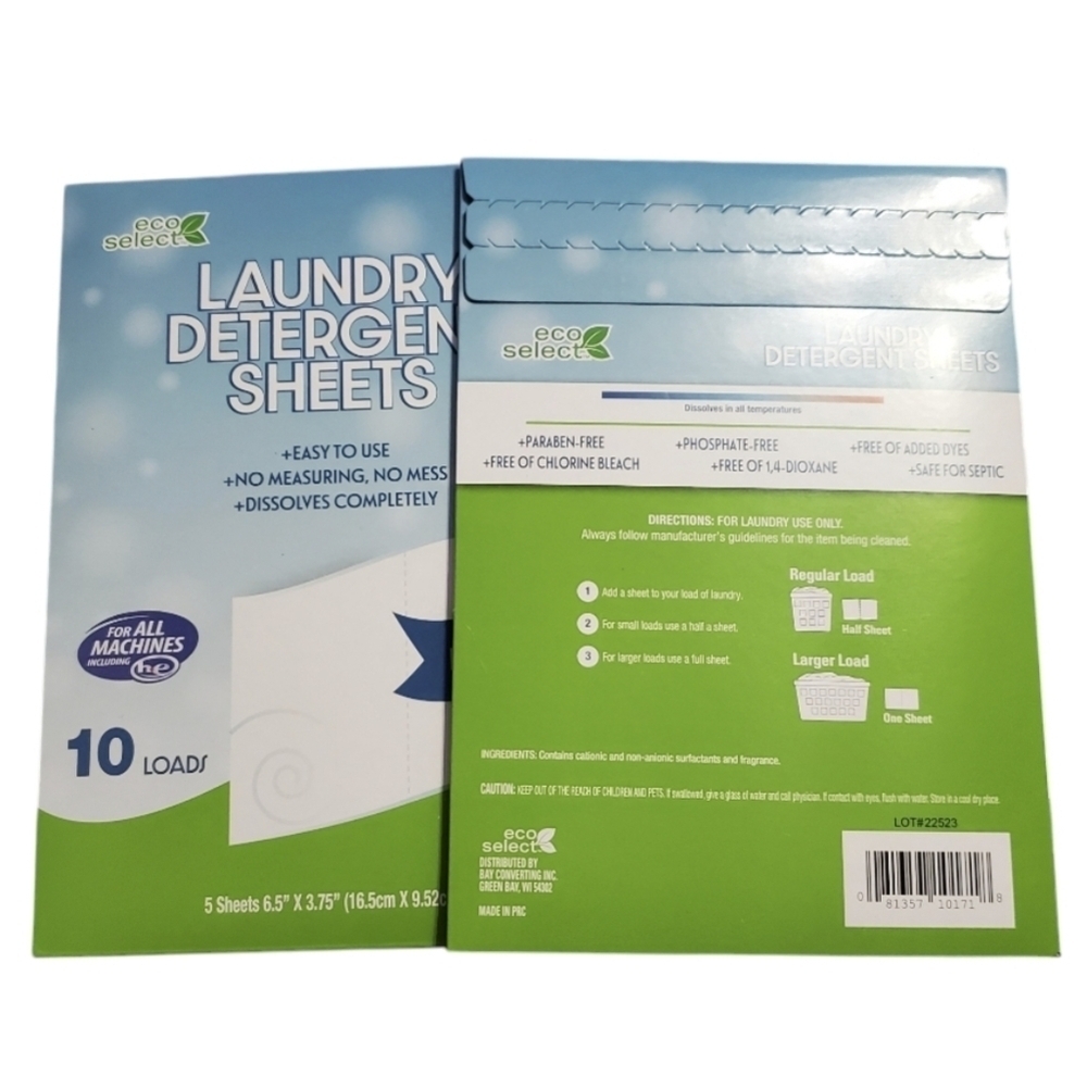 Eco Select Laundry Detergent Sheets Fresh Linen For All Machines 4 pk - Picture 3 of 3